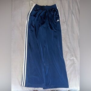 Adidas Navy and White Sweatpants with Side Stripes